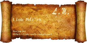 Lieb Márk névjegykártya